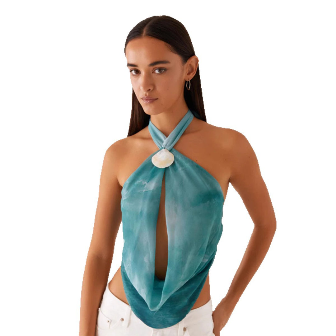 Damen Halstopp im angesagten Wickel-Design mit hochwertigem Details Drune