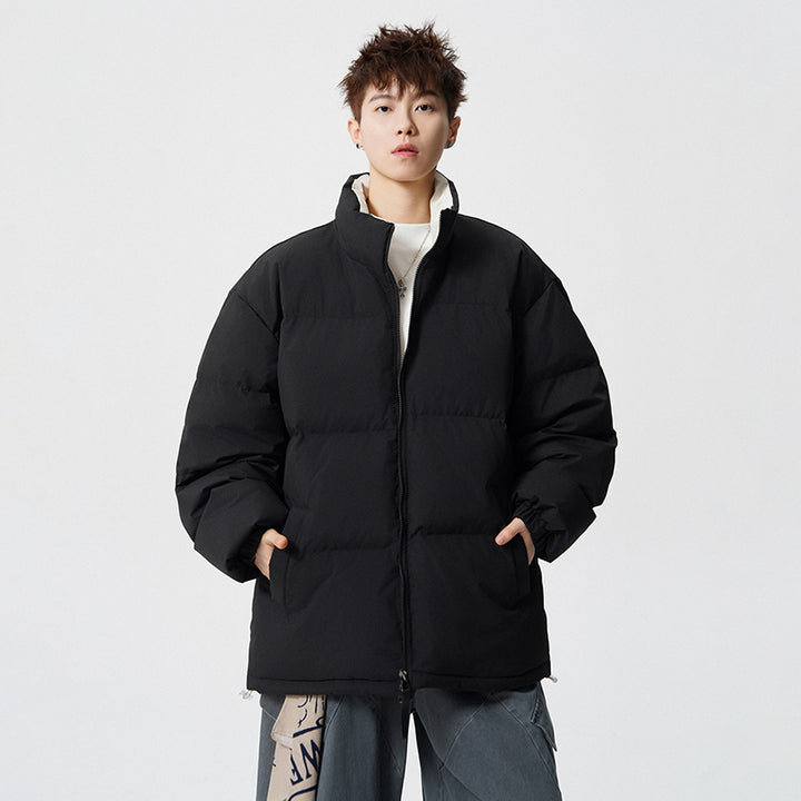 Herren Kurz geschnittene Oversize Steppjacke mit hohem Kragen Drune
