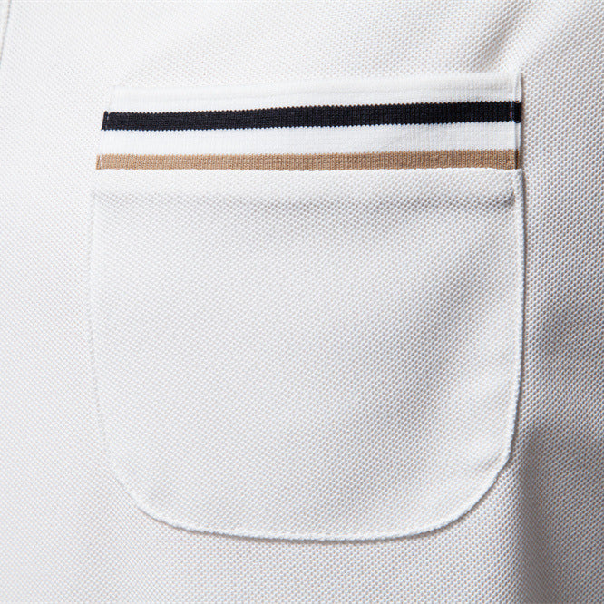Herren nan modernes Poloshirt mit aufgesetzter Brusttasche und Kontrastbesatz am Polokragen Drune