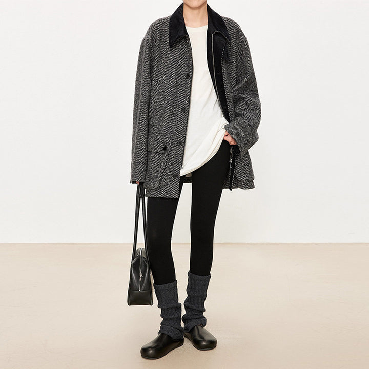 Damen Übergangsjacke im modernen Herringbone-Design Drune