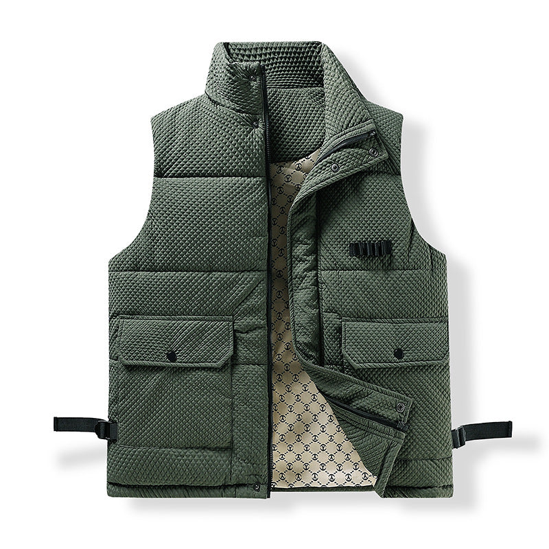 Herren Utility-Steppweste mit Thermofutter, Fronttaschen und verstellbaren Seitengurten Drune