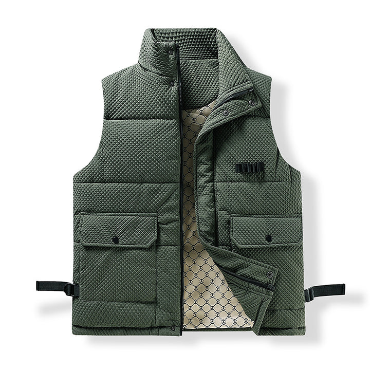 Herren Utility-Steppweste mit Thermofutter, Fronttaschen und verstellbaren Seitengurten Drune