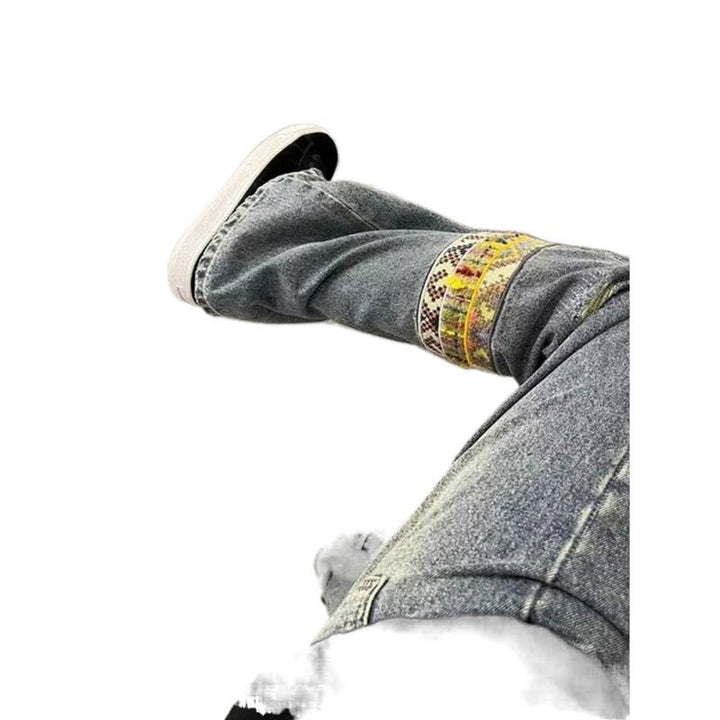Herren modische und lässige Jeans mit kreativen Zierdetails Drune