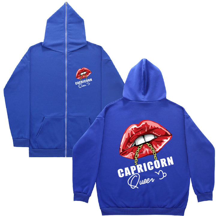 Damen Kapuzenjacke mit einzigartigem Lippenmotiv und Kapuze Drune