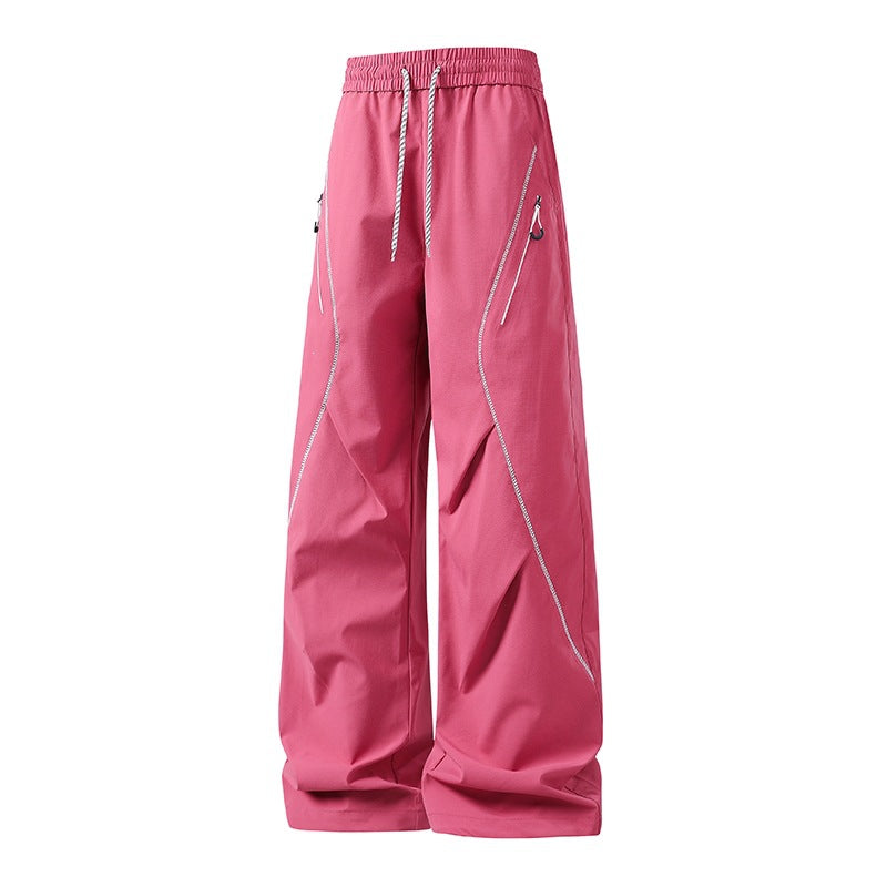 Herren Weite Utility-Jogginghose aus Funktionsnylon mit Kordelzug, Reißverschlusstaschen & kontrastierenden Nahtleisten Drune