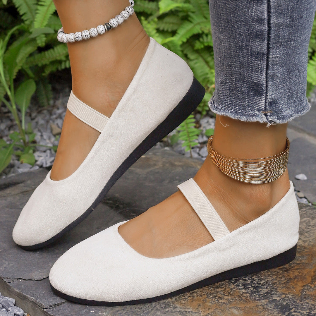 Damen Ballerinas mit verstellbarem Riemen und komfortablem Fußbett Drune