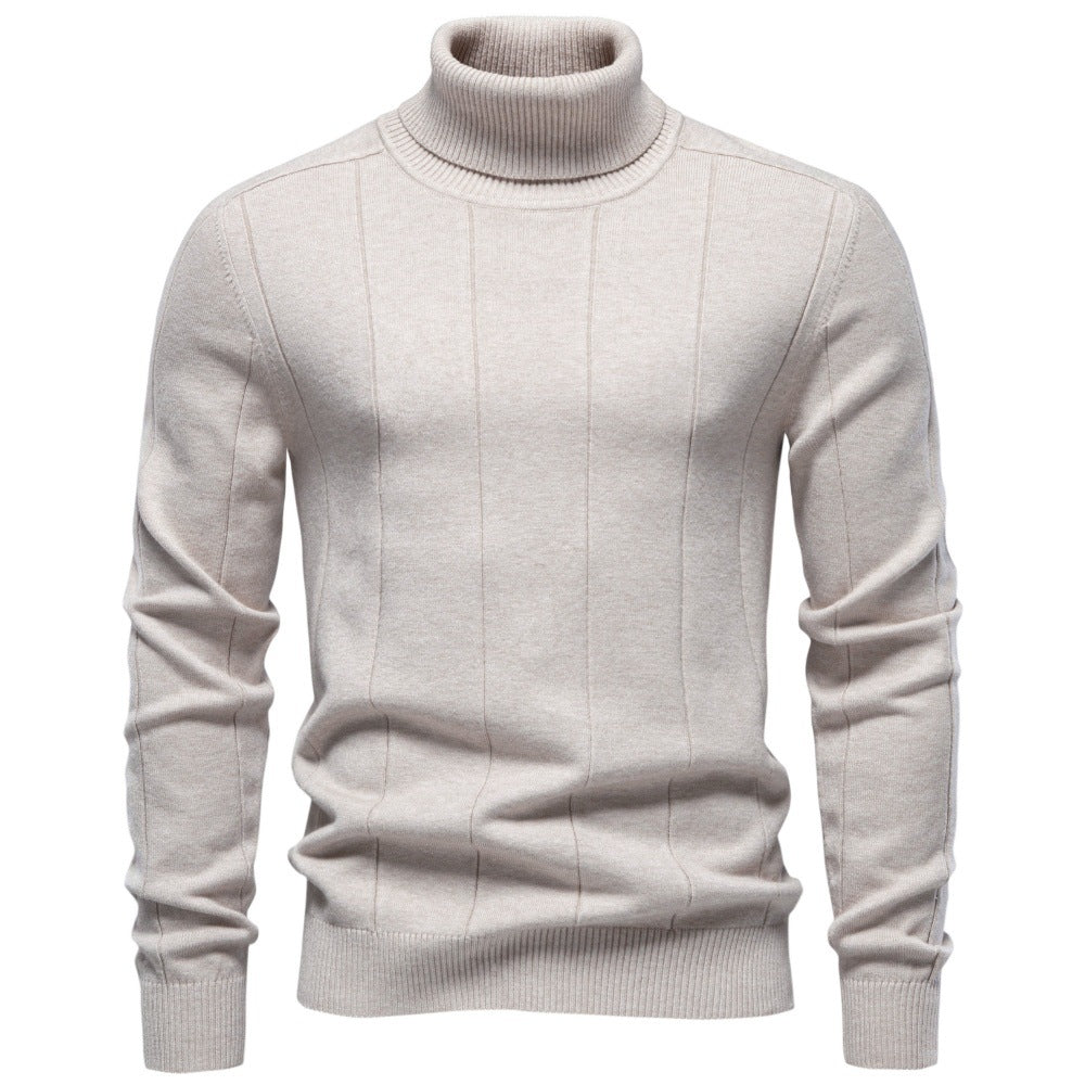 Herren Rollkragenpullover aus hochwertigem Feinstrick mit vertikaler Strukturnaht Drune