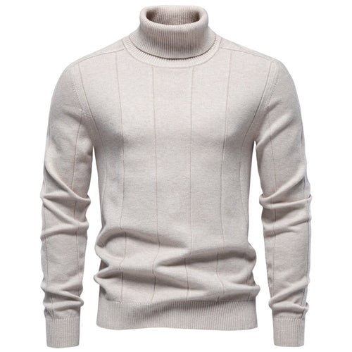 Herren Rollkragenpullover aus hochwertigem Feinstrick mit vertikaler Strukturnaht Drune