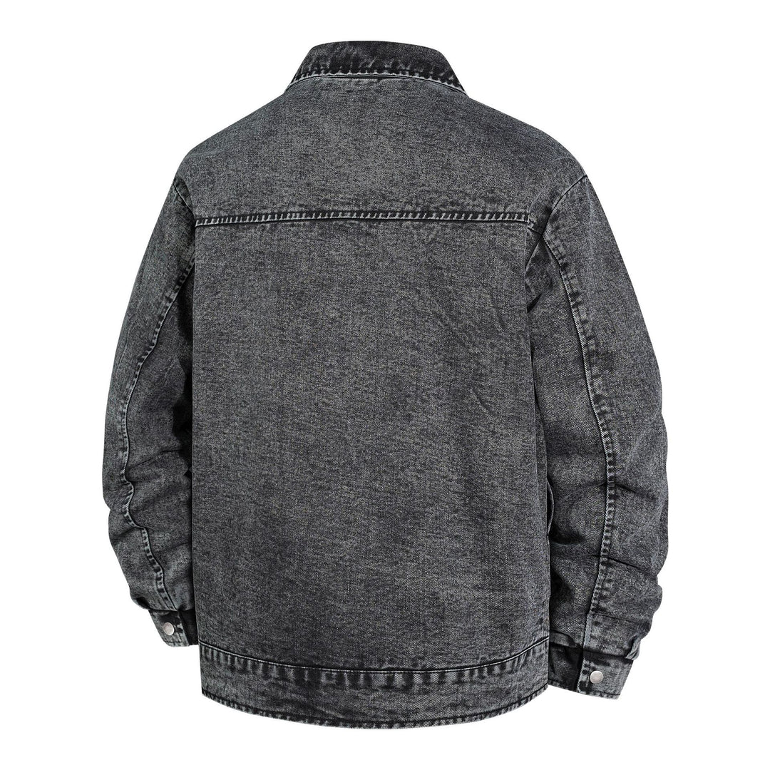 Herren Oversized Jeansjacke mit Stonewash-Effekt und aufgesetzten Taschen Drune