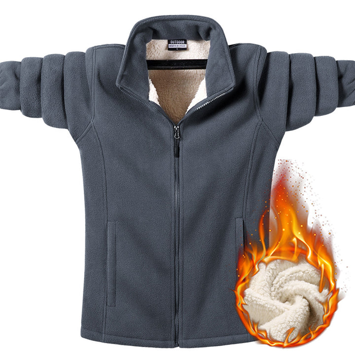 Damen Fleecejacke mit Teddyfutter, durchgehendem Reißverschluss und hohem Stehkragen Drune