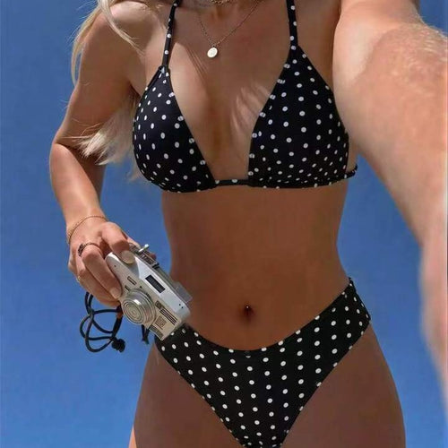 Damen Triangel-Bikini mit hoch tailliertem Unterteil Drune