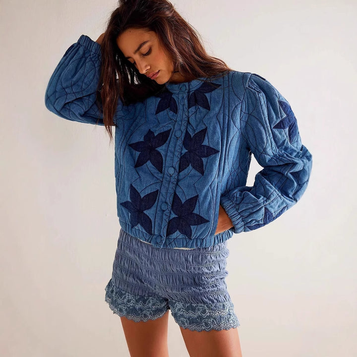 Damen gesteppte Blumenjacke Drune