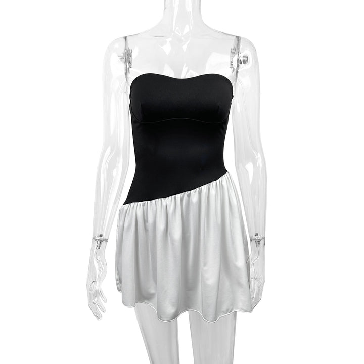 Damen Tailliertes Bandeau-Kleid mit schwingendem Rock Drune