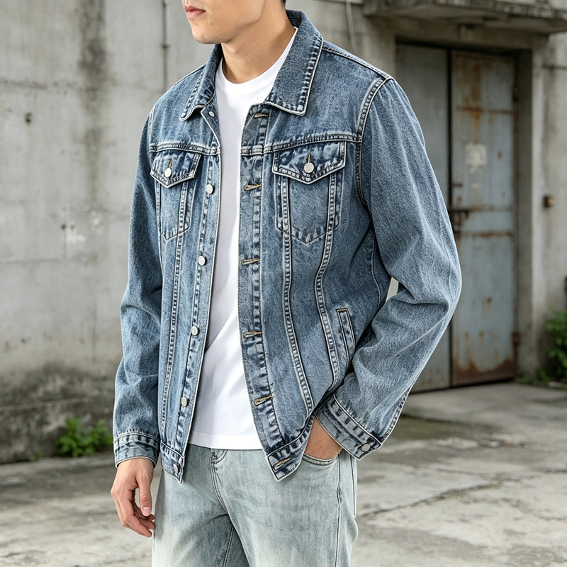 Herren Klassische Denimjacke mit modernen Akzenten Drune