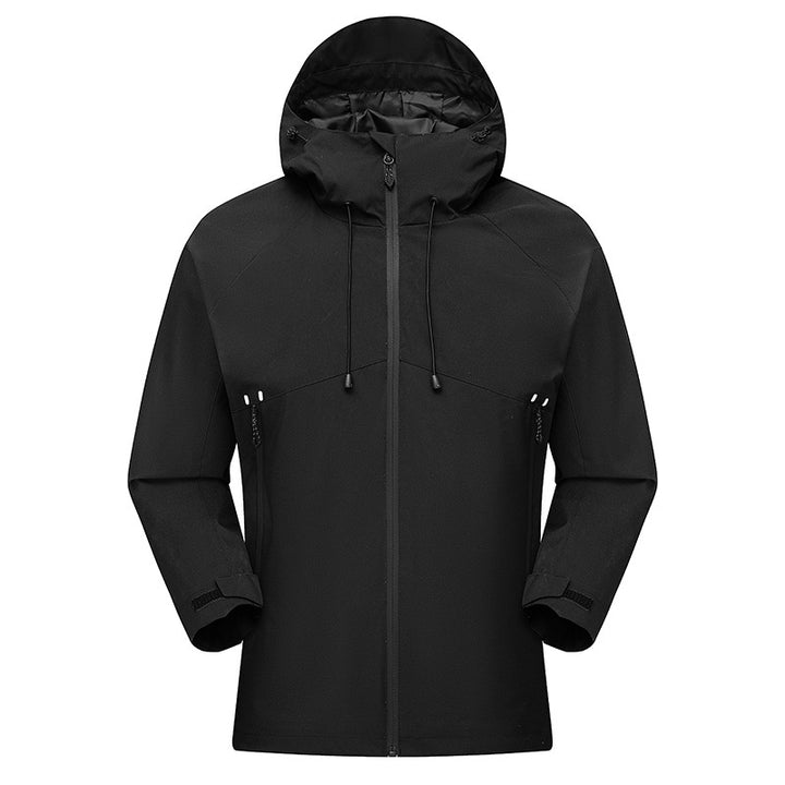 Herren Wasserdichter High-Visibility Shellparka mit atmungsaktiver Membran, verstellbarer Kapuze und Belüftung Drune