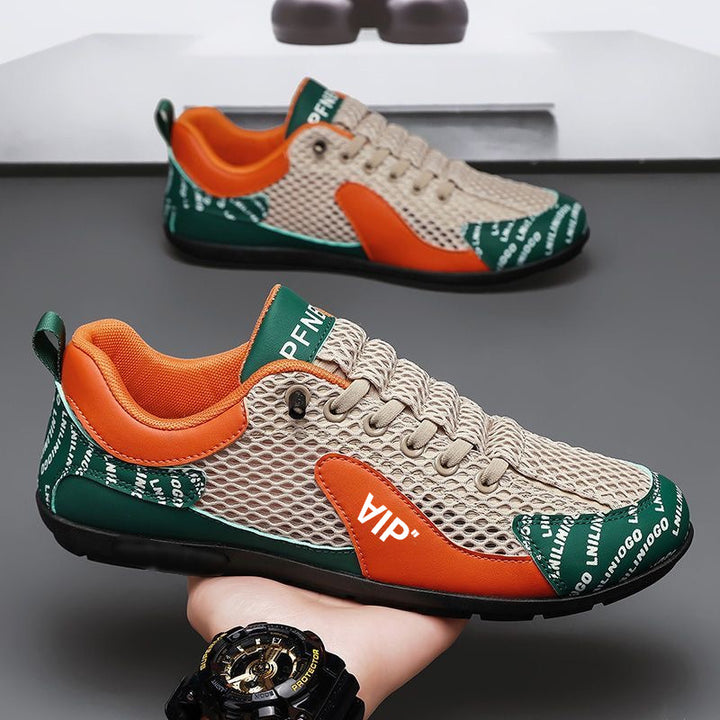 Herren Leichter atmungsaktiver Mesh-City-Runner mit stabiler Gummisohle und dekorativem Print Drune