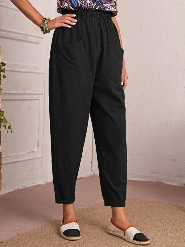 Damen Bequeme Chino-Hose mit elastischem Bund und praktischen Taschen Drune
