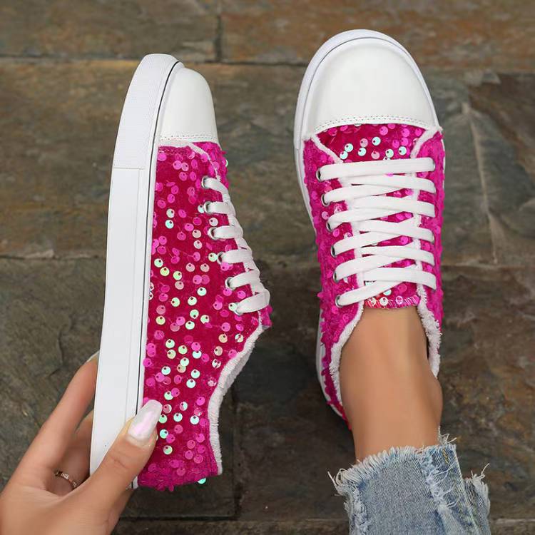 Damen Glitzernde Sneaker mit modischen Pailletten und lässigem Design Drune