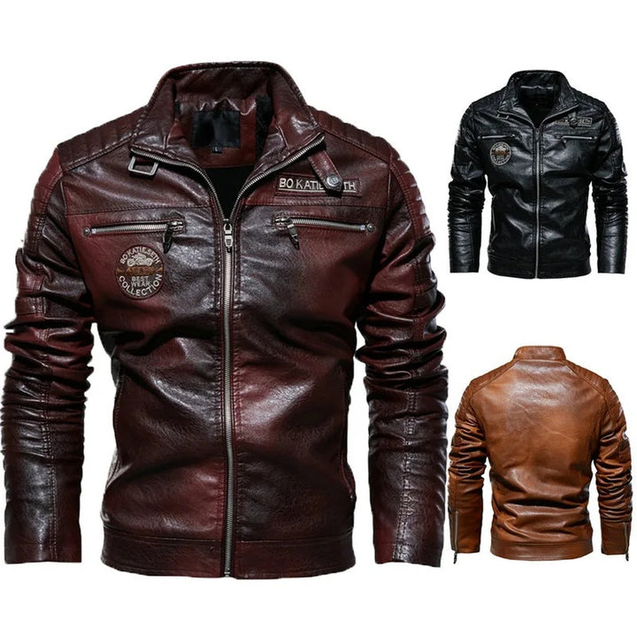 Herren Modische Bikerjacke aus Leder Drune