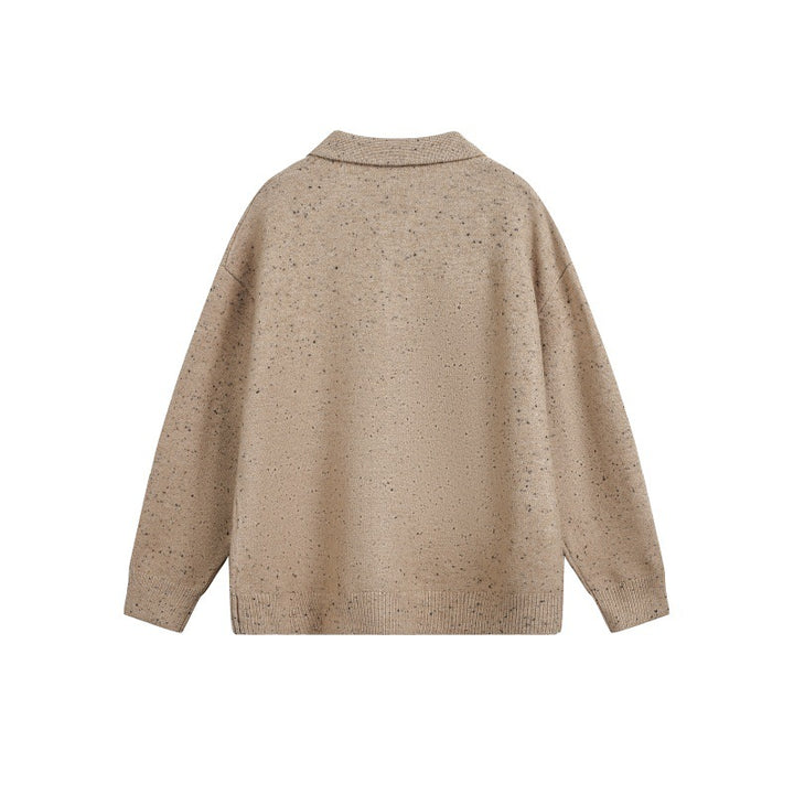 Damen Oversize-Polo-Pullover aus Mélange-Feinstrick mit Polokragen und Knopfleiste Drune