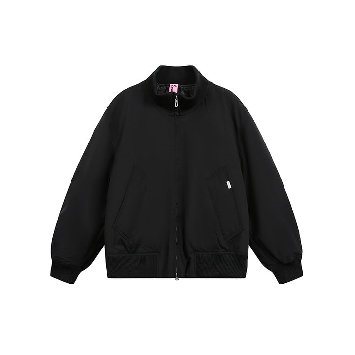 Unisex Boxy Bomberjacke im Oversize-Stil mit Rippbündchen und Zwei-Wege-Reißverschluss Drune