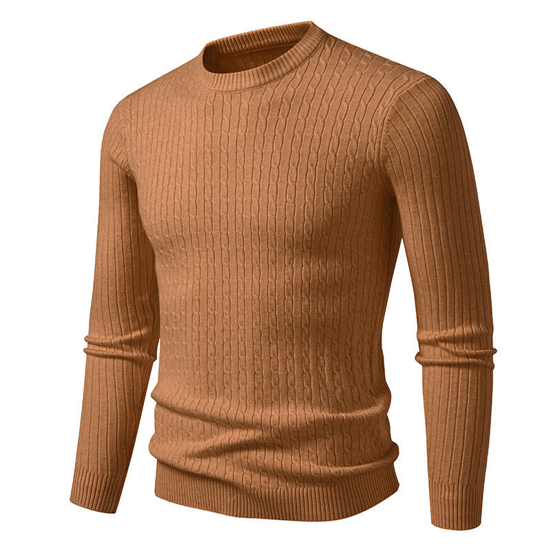 Herren modischer Strickpullover mit strukturiertem Zopfdesign Drune