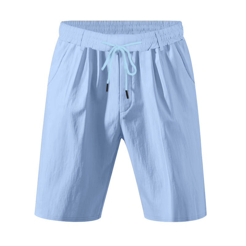 Herren nan knielange leichte Funktionsshorts mit Elastikbund, Kordelzug und tiefen Eingrifftaschen Drune