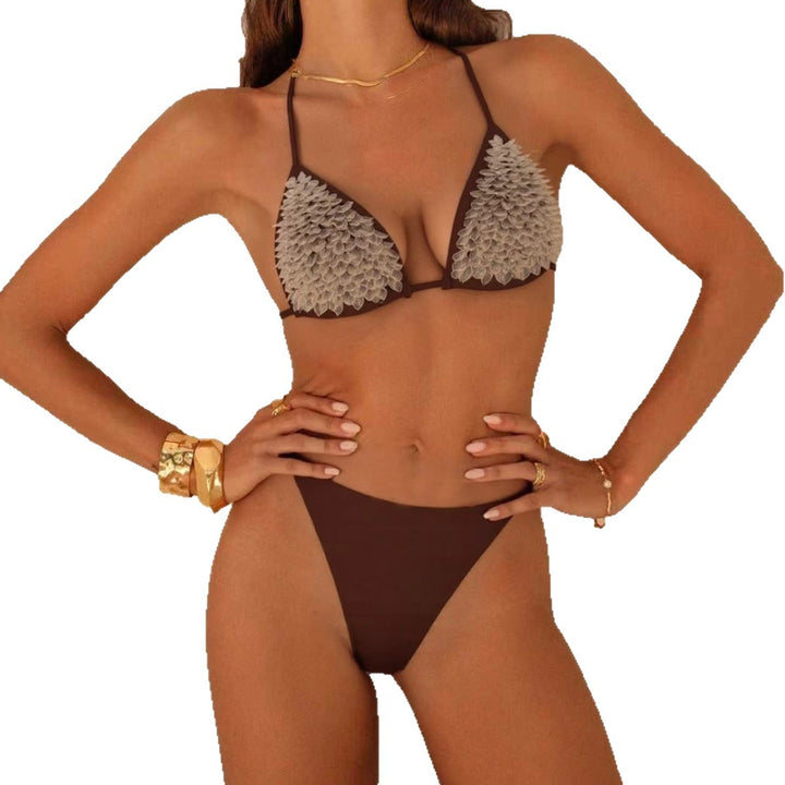 Damen Triangel-Bikini mit floralen Akzenten Drune
