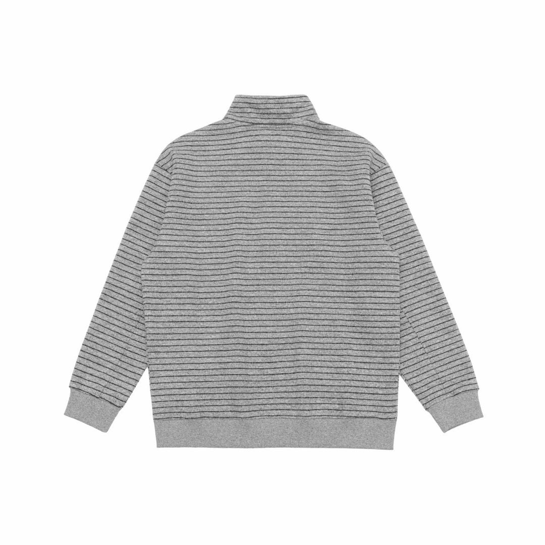 Herren Feinstrick-Halbzip-Pullover mit Stehkragen und feinen Streifen Drune