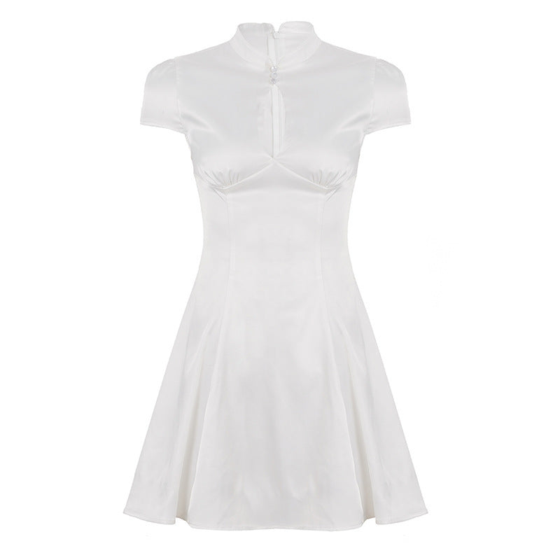 Damen Sportliches Freizeitkleid mit hochgeschlossenem Kragen und dekorativem Zipper Drune