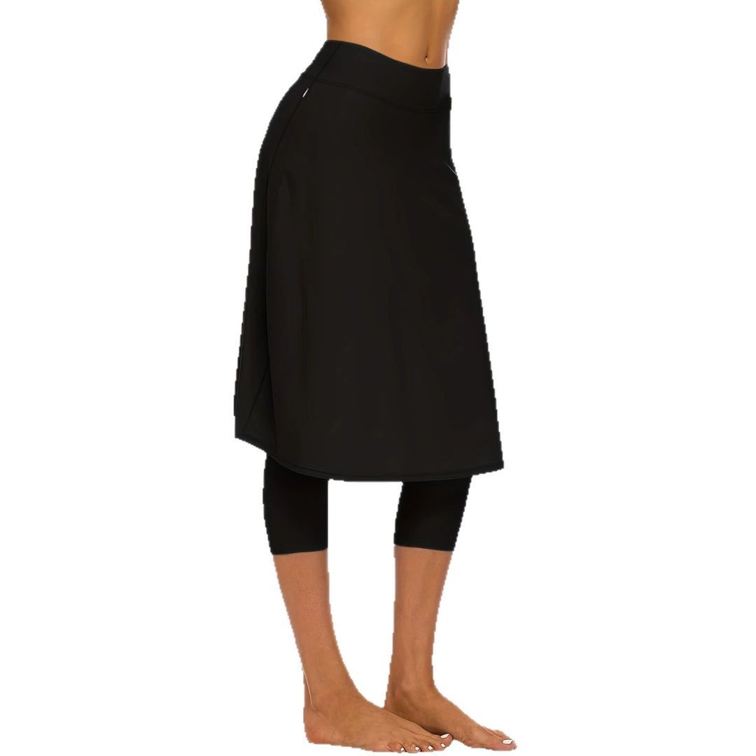 Damen Leggings mit integriertem Tellerrock und seitlicher Reißverschlusstasche Drune