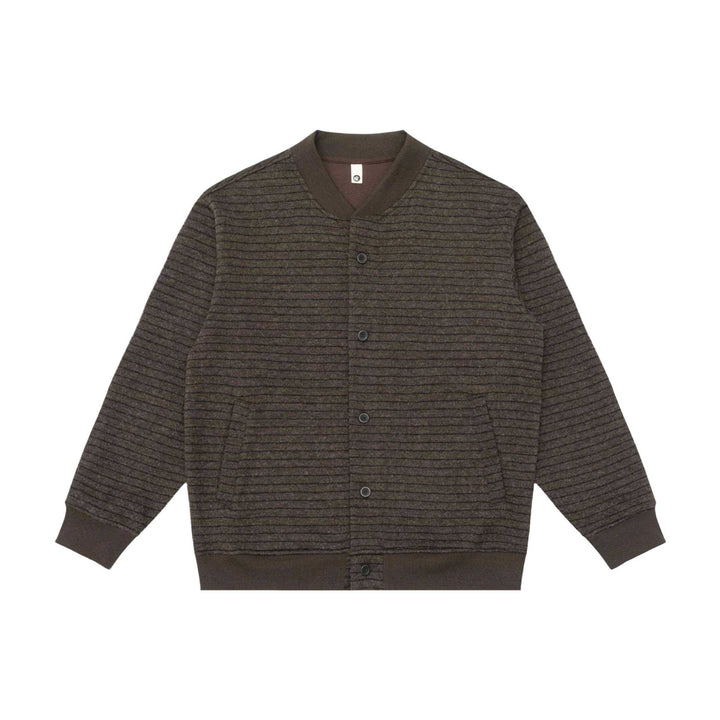Herren Gestreifte Strick-Cardigan-Jacke mit V‑Ausschnitt und gerippten Bündchen Drune