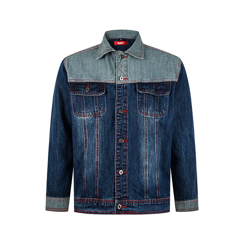 Herren Jeansjacke im Two-Tone-Look mit Kontrastnähten Drune