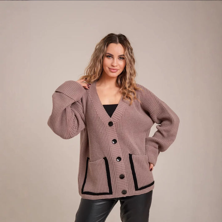 Damen Strickjacke mit großen Taschen Drune