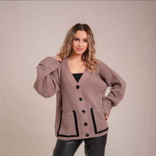 Damen Strickjacke mit großen Taschen Drune