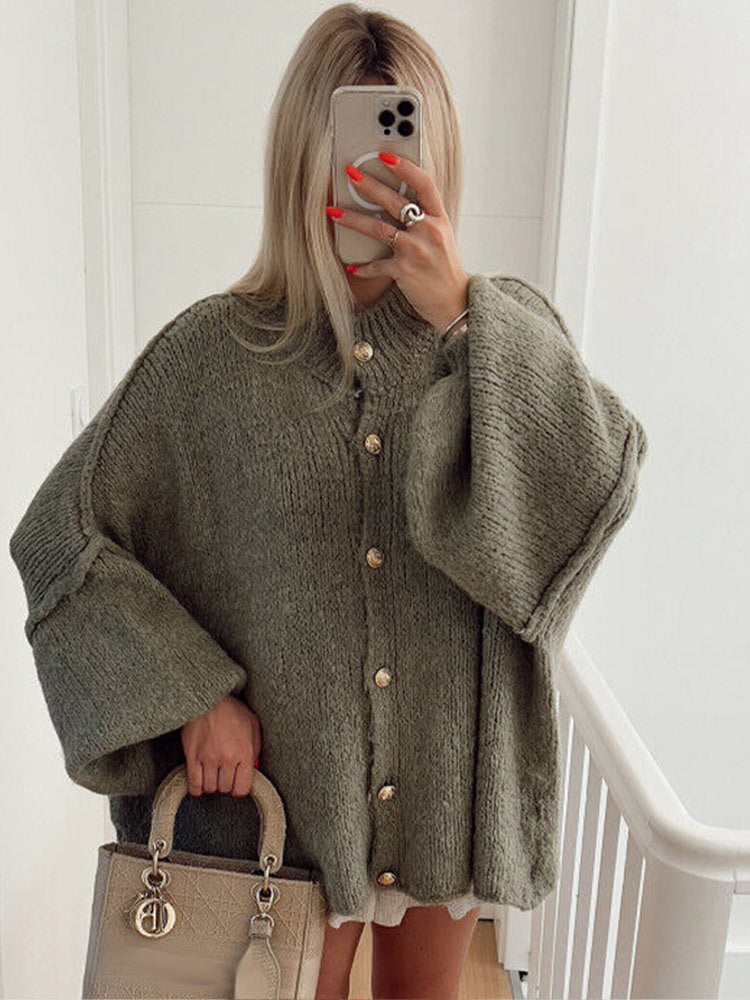 Damen Strickjacke mit oversized Schnitt und eleganten Knopfdetails Drune
