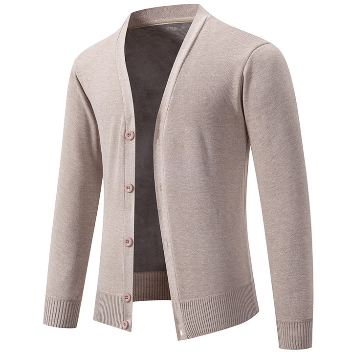 Herren Feinstrick-Cardigan mit V-Ausschnitt, schmaler Silhouette und Rippabschlüssen Drune