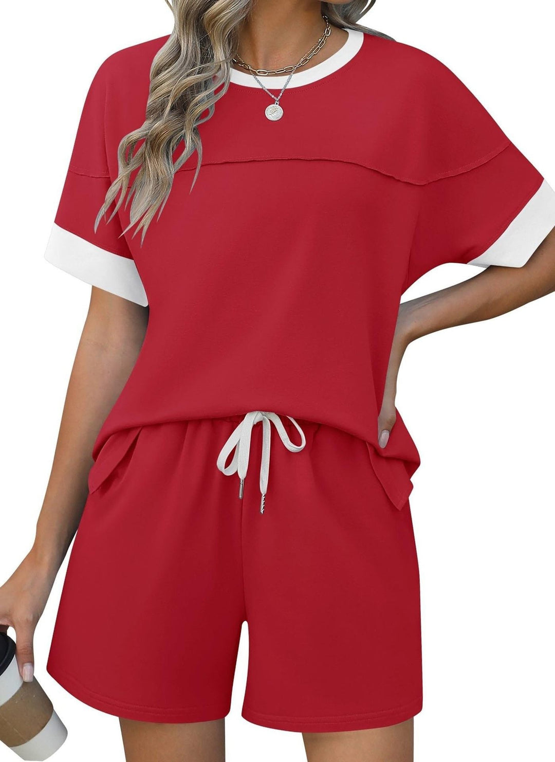 Damen lässiges Sport-Outfit mit elastischem Bund und praktischen Taschen Drune