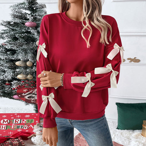 Damen Crop-Pullover mit Schleifen-Details Drune