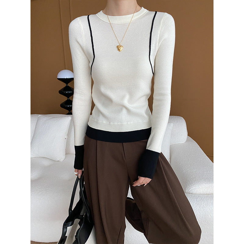 Damen Strickpullover mit modischem Design und Blickfang-Akzenten Drune