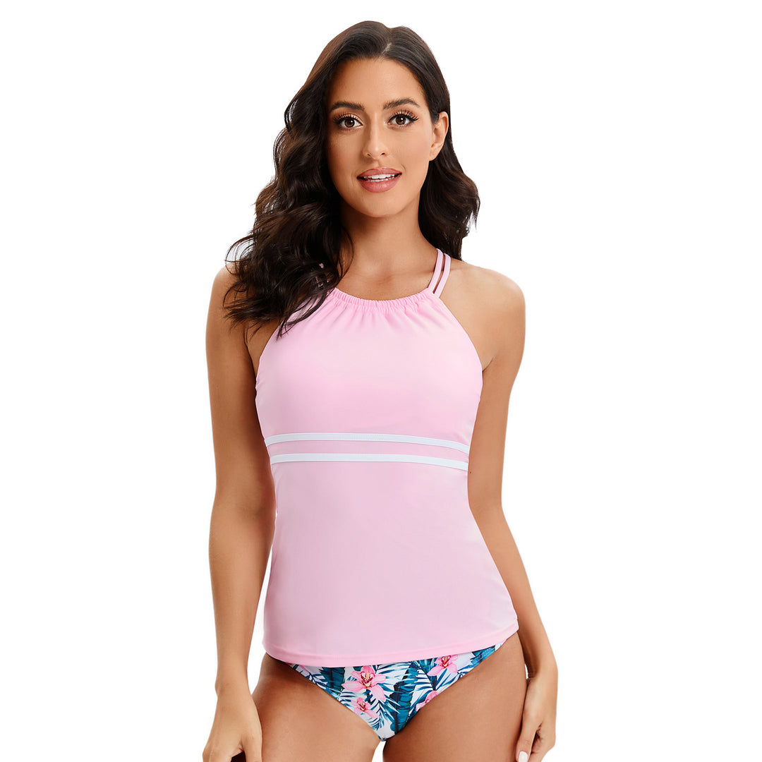 Damen Sport-Badeoberteil mit stylischem Racerback und kontrastreichem Streifen-Design Drune