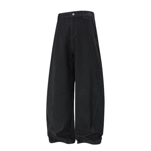 Damen Hochtaillierte Extraweite Workwear‑Hose mit Ballonbein und Cargotasche Drune