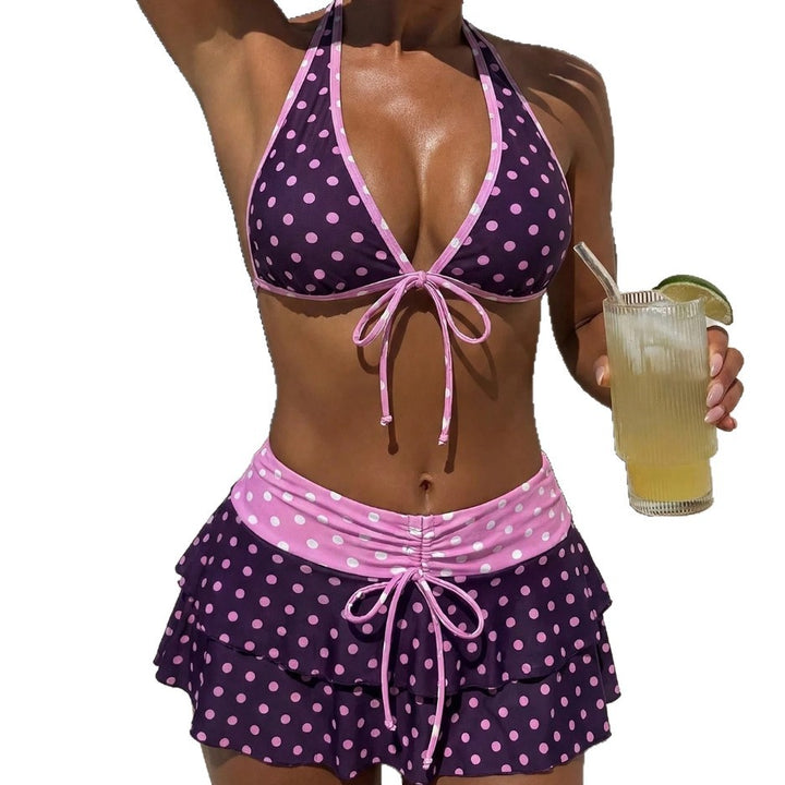 Damen Triangel-Bikini mit gerafftem Rock Drune