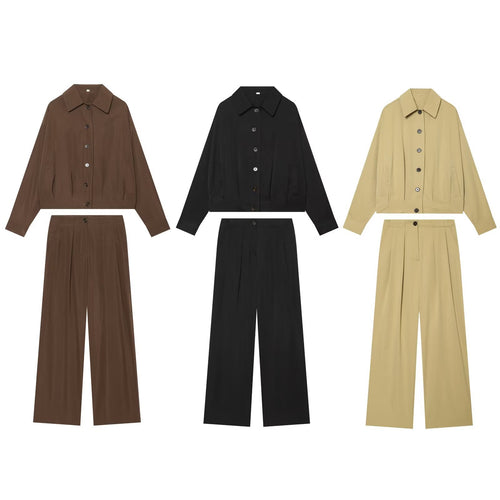 Damen Hochtaillierte Palazzo-Hose mit Bundfalten und seitlichen Eingrifftaschen Drune