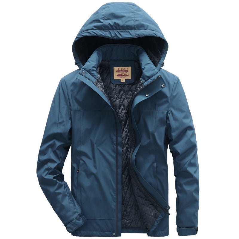 Herren wasserabweisende gesteppte Thermojacke mit verstellbarer Kapuze und winddichter Membran Drune