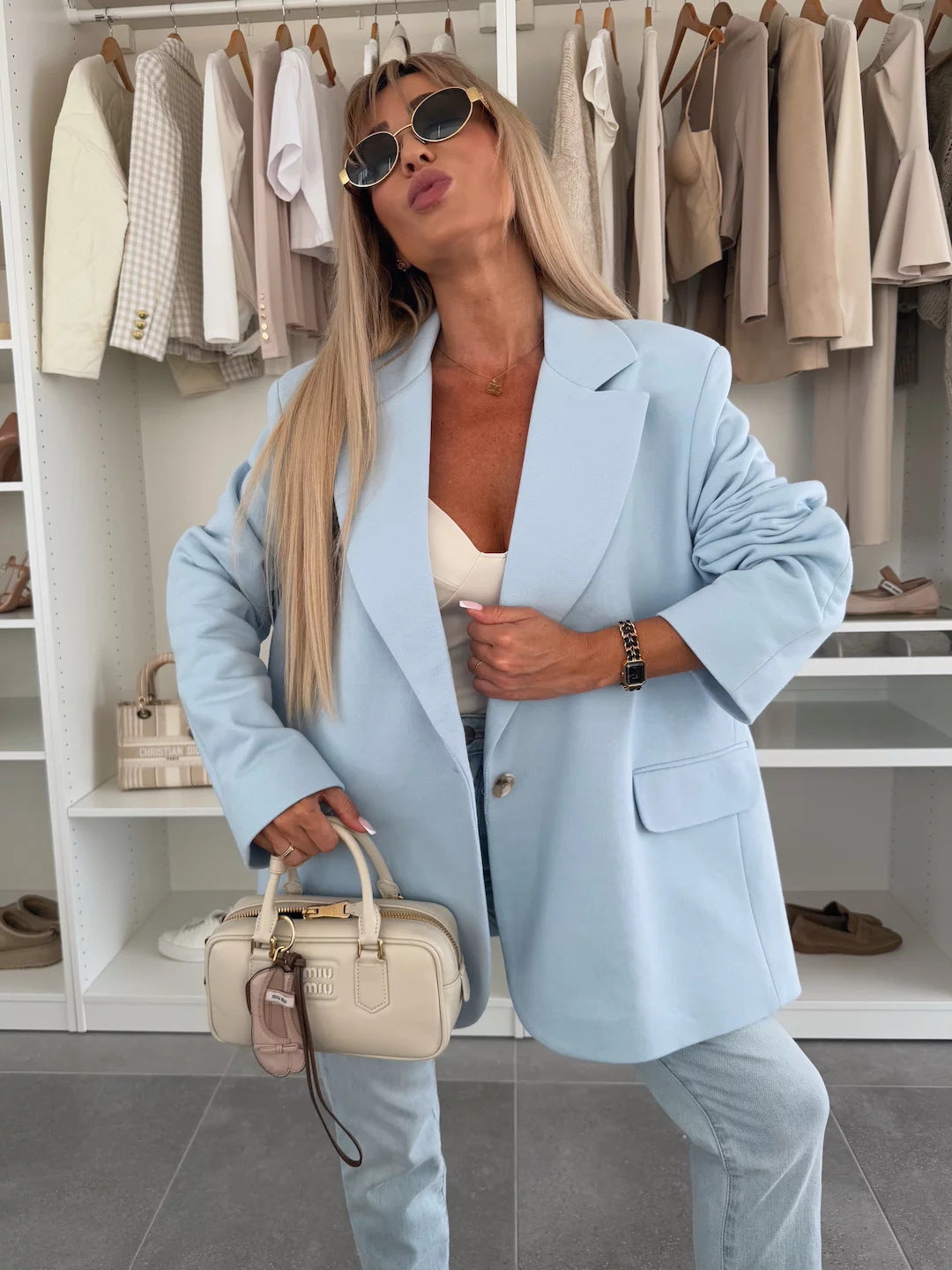 Damen oversized Blazerjacke mit modernem Schnitt und nachhaltigen Materialien Drune