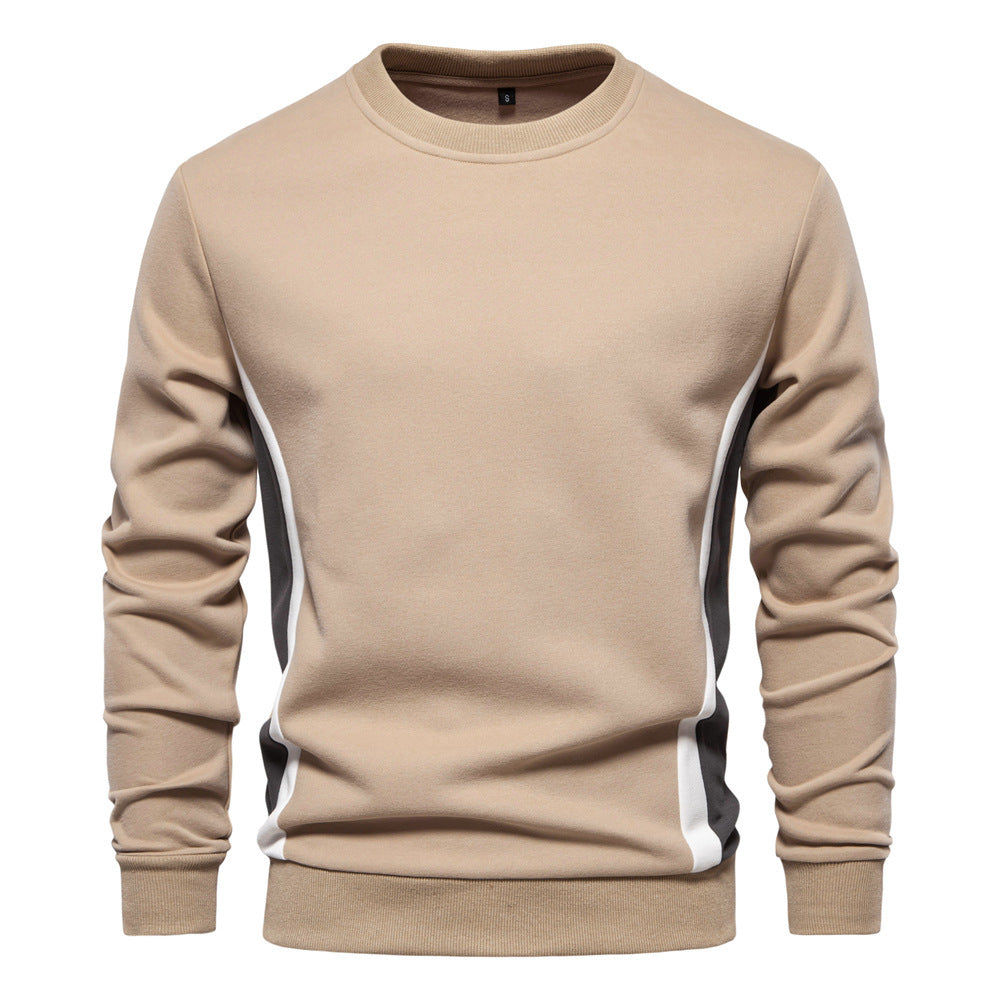 Herren nan Rundhals-Sweatshirt aus Baumwollmix mit seitlicher Kontrastpaspel und schmaler Silhouette Drune