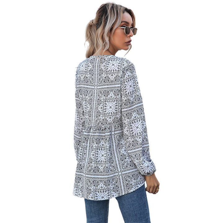 Damen Elegante Bluse mit Volantärmeln Drune