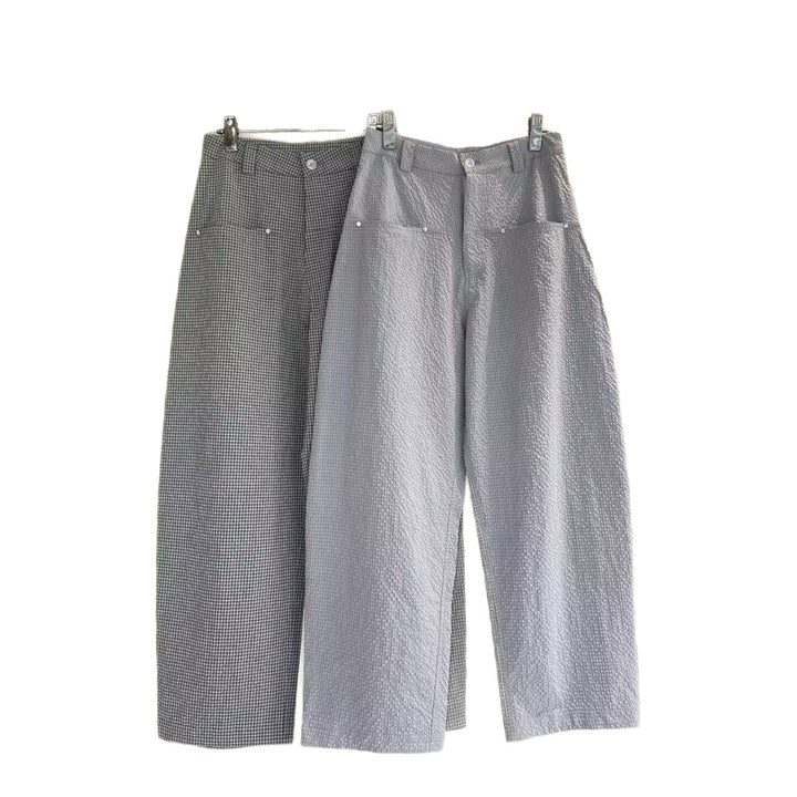 Damen Weite strukturierte High‑Waist Bundfaltenhose im Baggy‑Culotte‑Look Drune