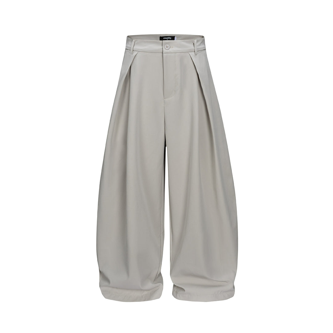 Damen Weite Culotte-Hose mit hoher Leibhöhe, Kellerfalten und verkürztem Saum Drune